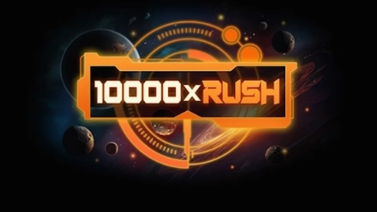 Tampilan visual slot 10000 x Rush dengan desain yang dinamis dan modern